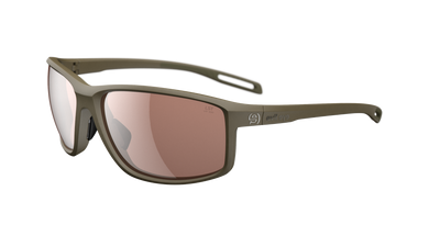 evil eye stoked Sportbrille – khaki matt – LST® contrast silver M – Seitenansicht