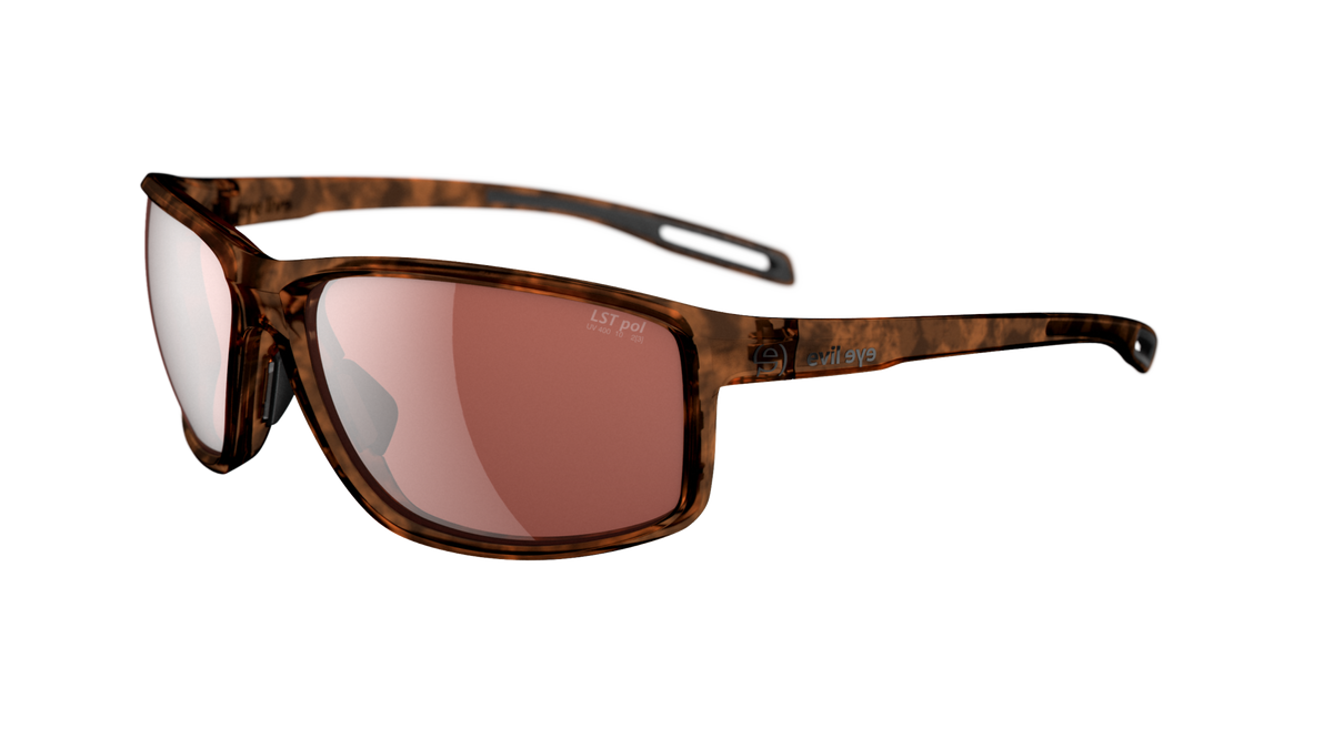 evil eye stoked Sportbrille – brown havanna – LST® pol silver M – Seitenansicht