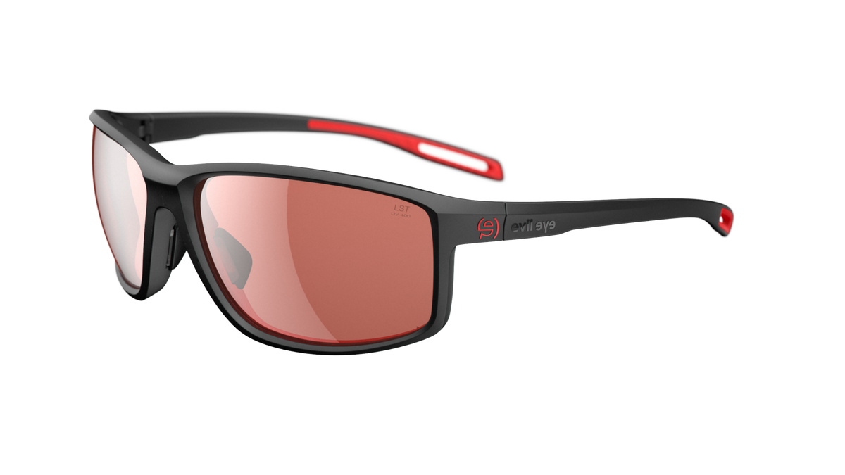 evil eye stoked Sportbrille – black matt – LST® active silver M – Seitenansicht