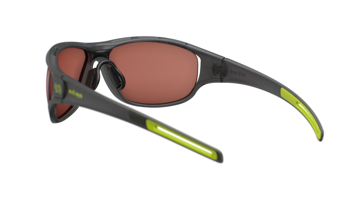evil eye zcale Sportbrille – dark grey transparent matt – LST® active silver M – Rückansicht
