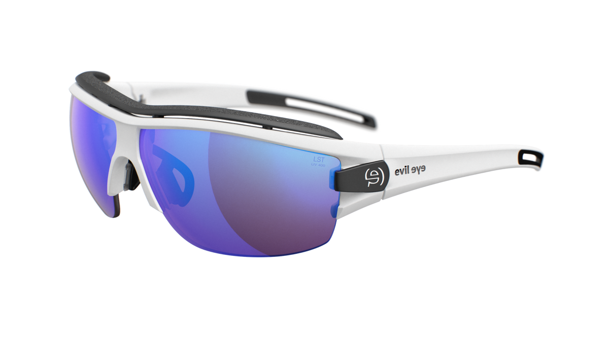 evil eye trace ng pro Sportbrille – white matt – LST® active blue M – Seitenansicht