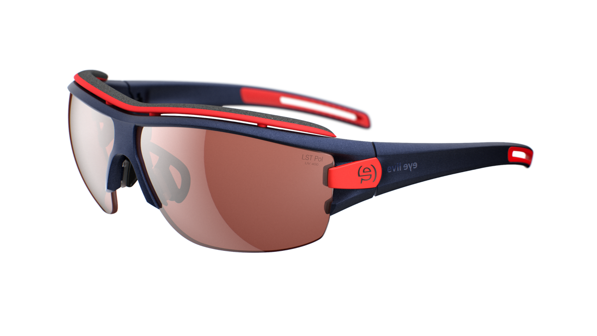 evil eye trace ng pro Sportbrille – navy metallic – LST® pol silver M – Seitenansicht