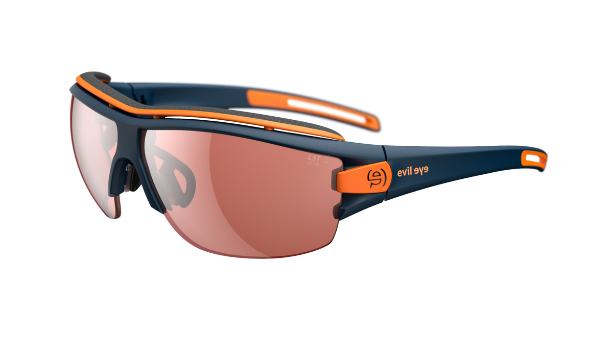 evil eye trace ng pro Sportbrille – dark blue matt – LST® active silver M – Seitenansicht