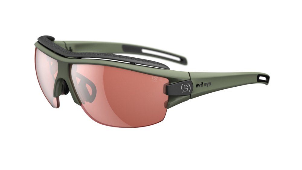 evil eye trace ng pro Sportbrille – forest green matt – LST® active silver M – Seitenansicht
