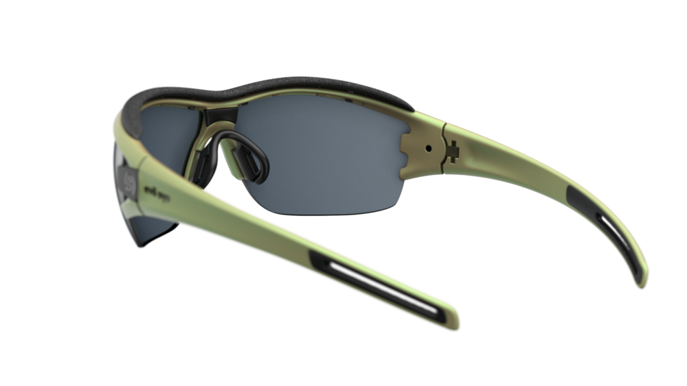 evil eye trace ng pro Sportbrille – dynamic green matt – LST® grey silver M – Rückansicht