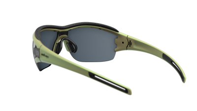evil eye trace ng pro Sportbrille – dynamic green matt – LST® grey silver M – Rückansicht
