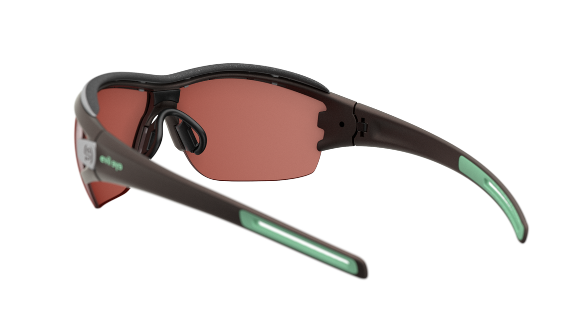 evil eye trace ng pro Sportbrille – dark brown metallic – LST® active silver M – Rückansicht