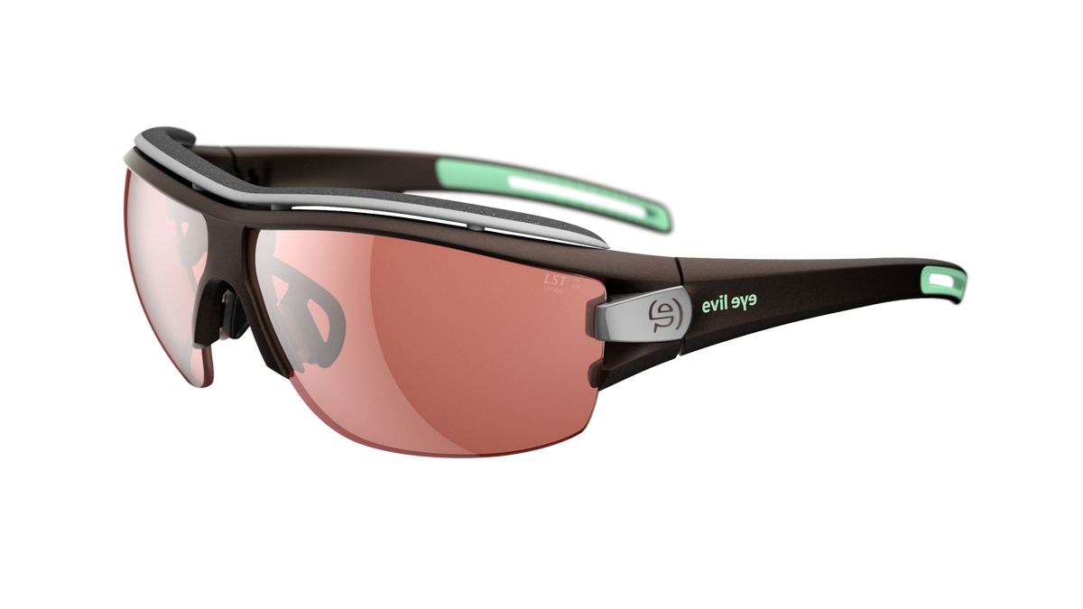 evil eye trace ng pro Sportbrille – dark brown metallic – LST® active silver M – Seitenansicht