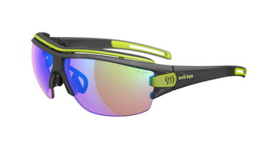 evil eye trace ng pro Sportbrille – dark grey transparent matt – LST® VARiO blue-green M – Seitenansicht