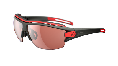 evil eye trace ng pro Sportbrille – dark olive metallic – LST® active silver M – Seitenansicht