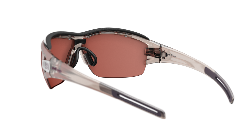 evil eye trace ng pro Sportbrille – rose transparent – LST® active silver M – Rückansicht