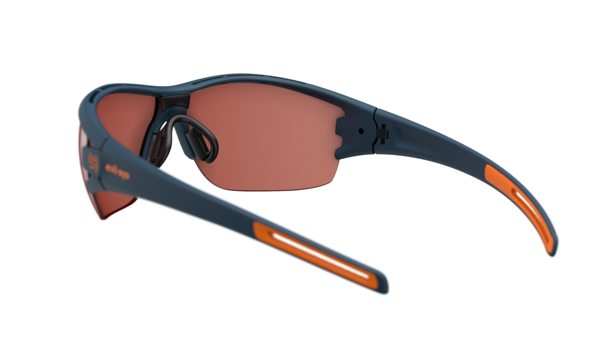 evil eye trace ng Sportbrille – dark blue matt – LST® active silver M – Rückansicht