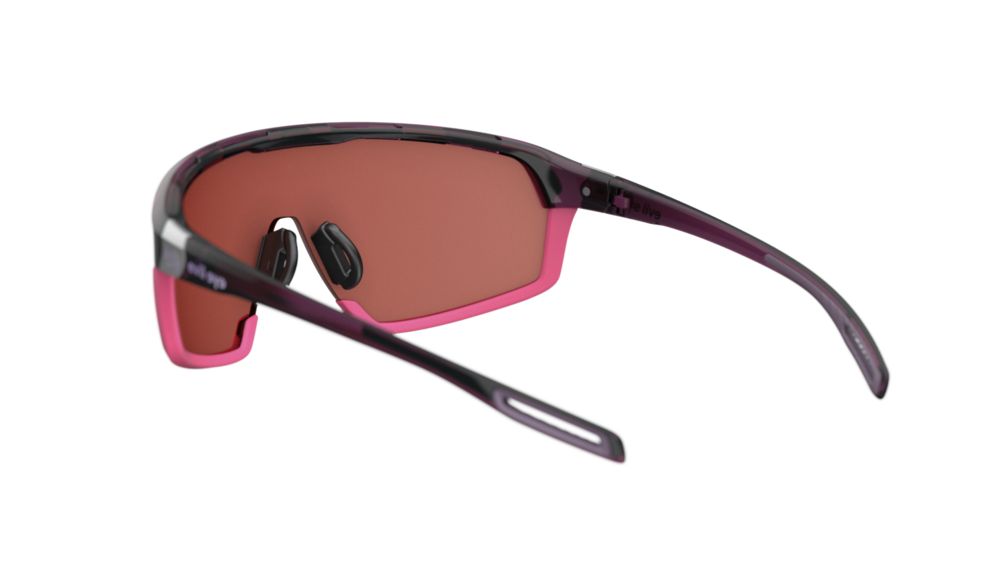 evil eye traileye ng Sportbrille – blackberry transparent – LST® active silver M – Rückansicht