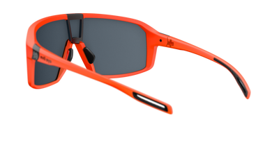 evil eye roadsense Sportbrille – neon orange matt – LST® grey silver M – Rückansicht