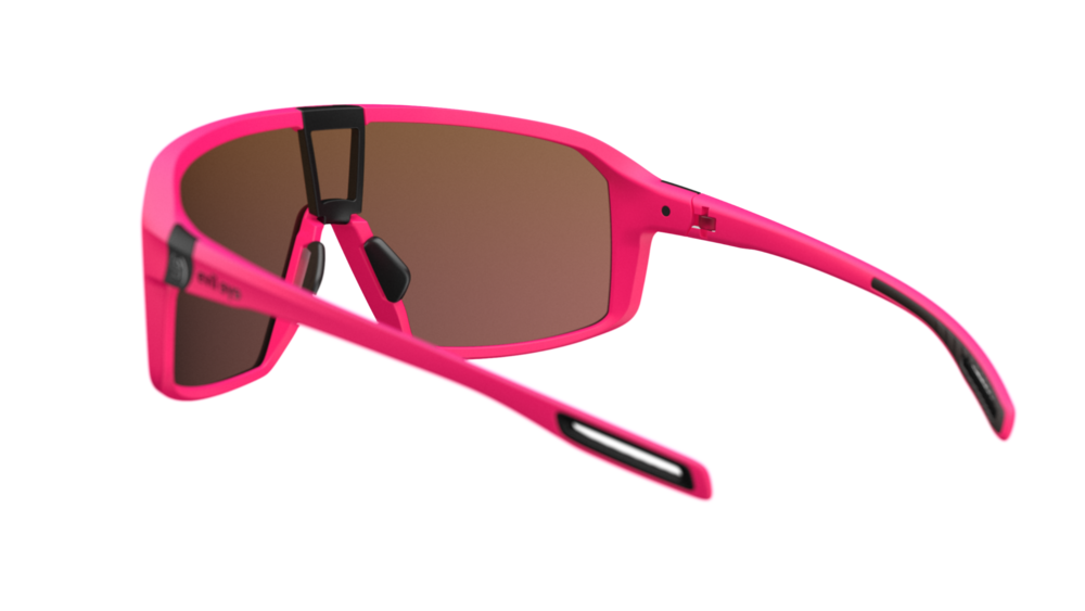 evil eye roadsense Sportbrille – neon pink matt – LST® active red M – Rückansicht