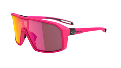 evil eye roadsense Sportbrille – neon pink matt – LST® active red M – Seitenansicht