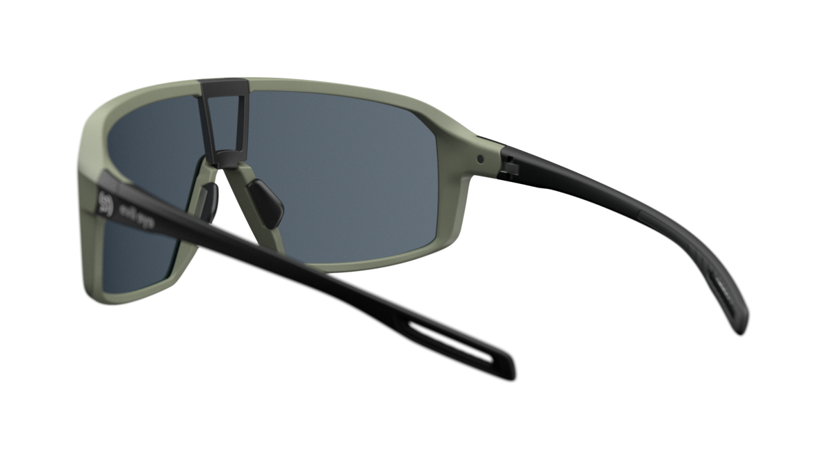 evil eye roadsense Sportbrille – forest green matt – LST® grey silver M – Rückansicht
