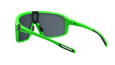 evil eye roadsense Sportbrille – neon green matt – LST® grey silver M – Rückansicht