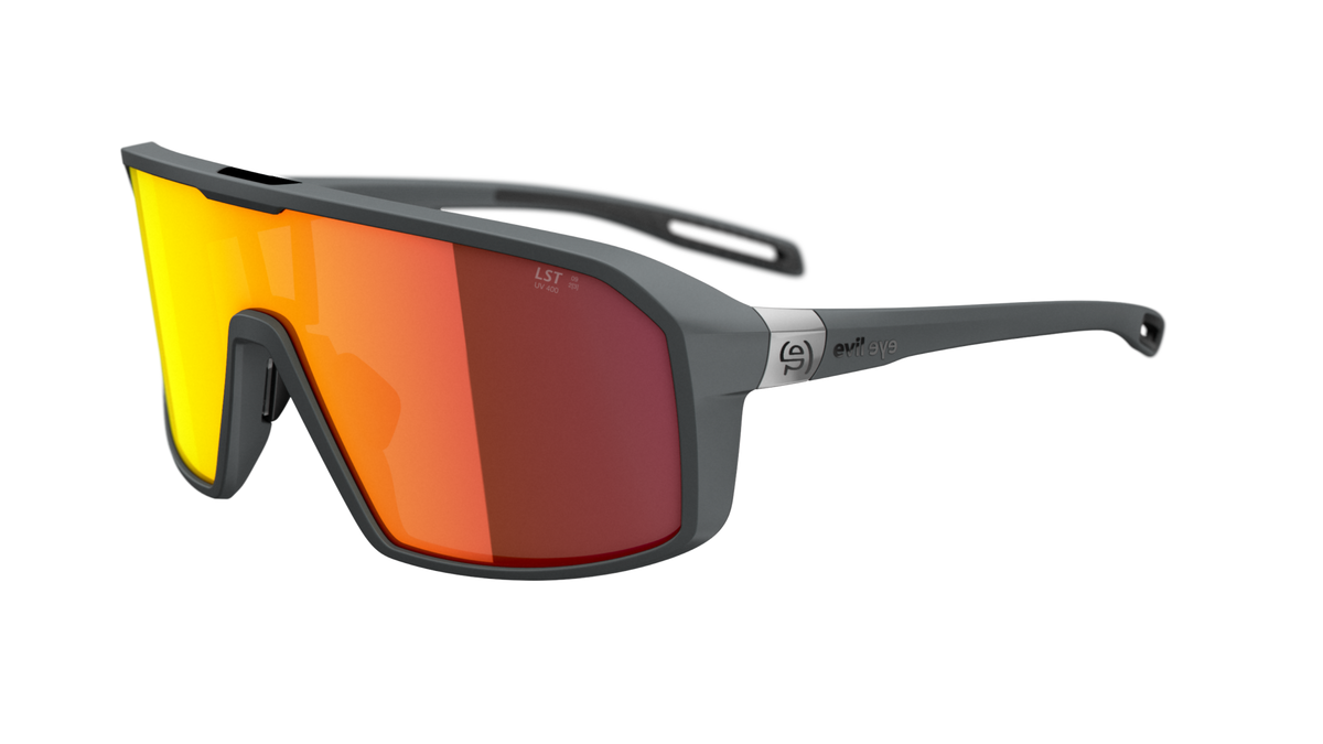 evil eye roadsense Sportbrille – dark grey matt – LST® active red M – Seitenansicht