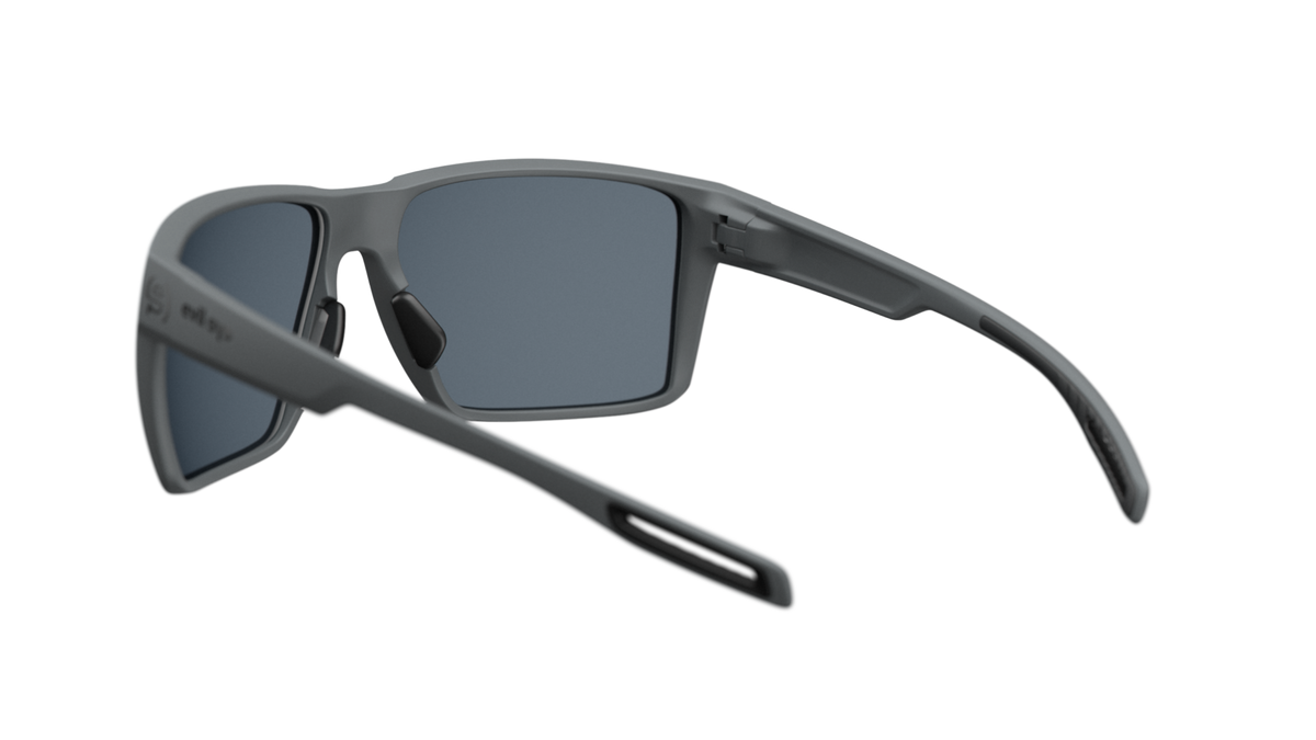 evil eye seaside Sportbrille – dark grey matt – LST® grey silver M – Rückansicht