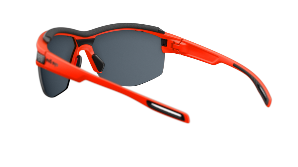 evil eye pathline pro Sportbrille – neon orange matt – LST® grey silver M – Rückansicht