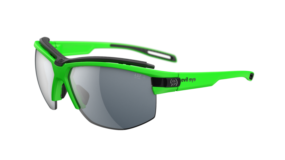 evil eye pathline pro Sportbrille – neon green matt – LST® grey silver M – Seitenansicht