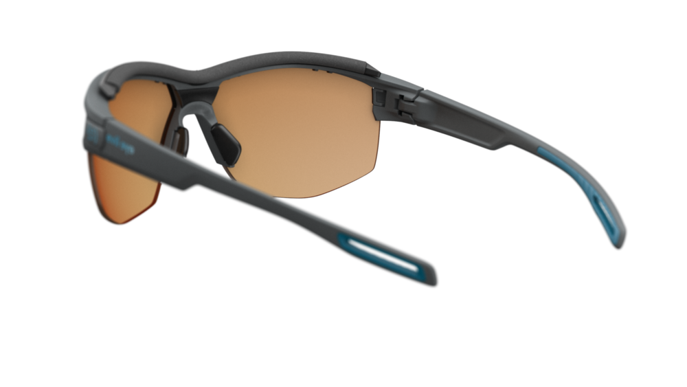 evil eye pathline pro Sportbrille – dark grey matt – LST® VARiO blue-green M – Rückansicht