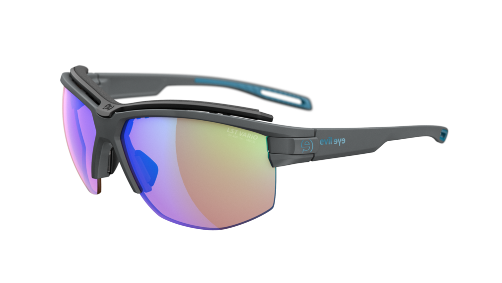 evil eye pathline pro Sportbrille – dark grey matt – LST® VARiO blue-green M – Seitenansicht
