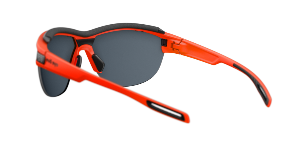 evil eye pathline.f pro Sportbrille – neon orange matt – LST® grey silver M – Rückansicht