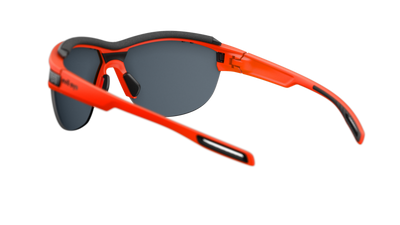 evil eye pathline.f pro Sportbrille – neon orange matt – LST® grey silver M – Rückansicht