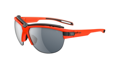evil eye pathline.f pro Sportbrille – neon orange matt – LST® grey silver M – Seitenansicht