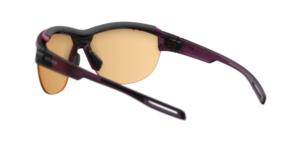 evil eye pathline.f pro Sportbrille – blackberry transparent – LST® VARiO purple M – Rückansicht