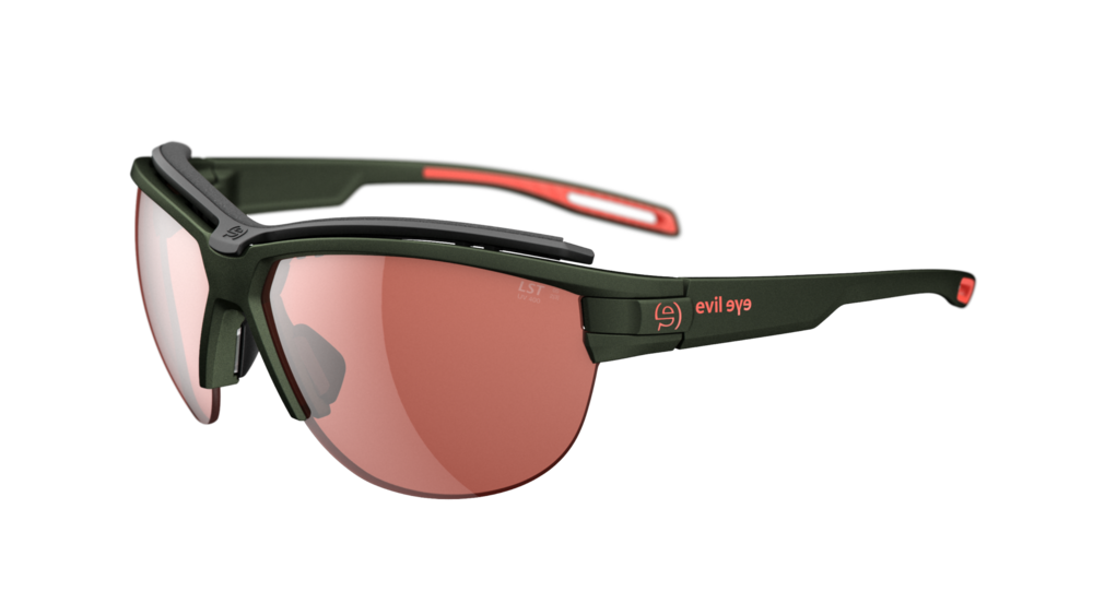 evil eye pathline.f pro Sportbrille – dark green metallic – LST® active silver M – Seitenansicht