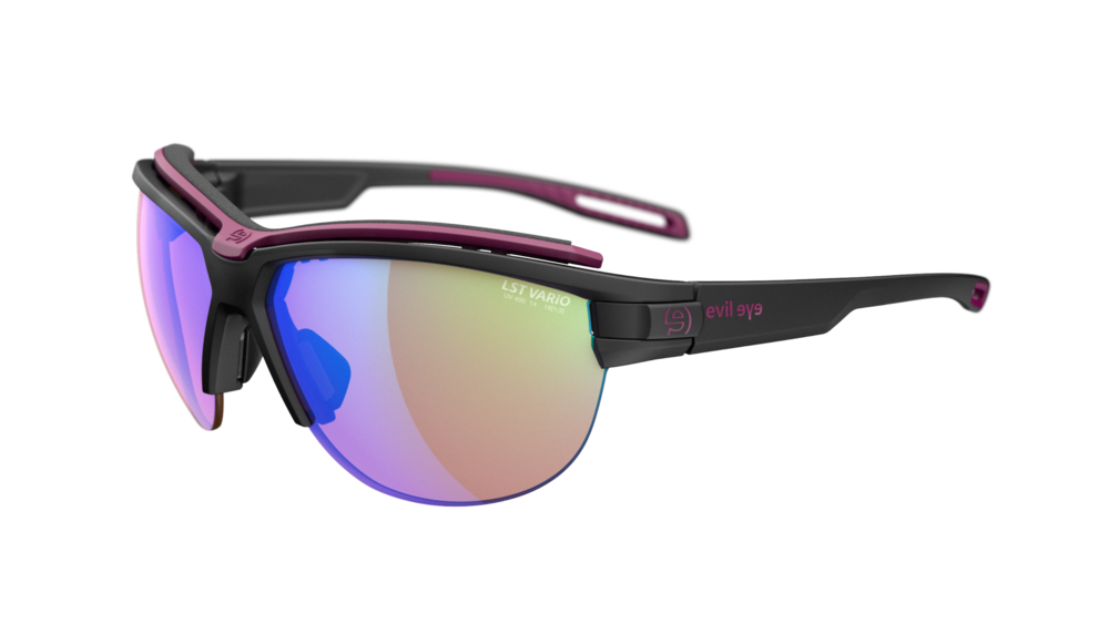 evil eye pathline.f pro Sportbrille – black matt – LST® VARiO blue-green M – Seitenansicht