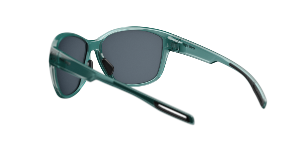 evil eye pika Sportbrille – aqua green transparent – LST® grey silver M – Rückansicht