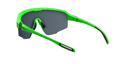 evil eye trailsense Sportbrille – neon green matt – LST® grey silver M – Rückansicht