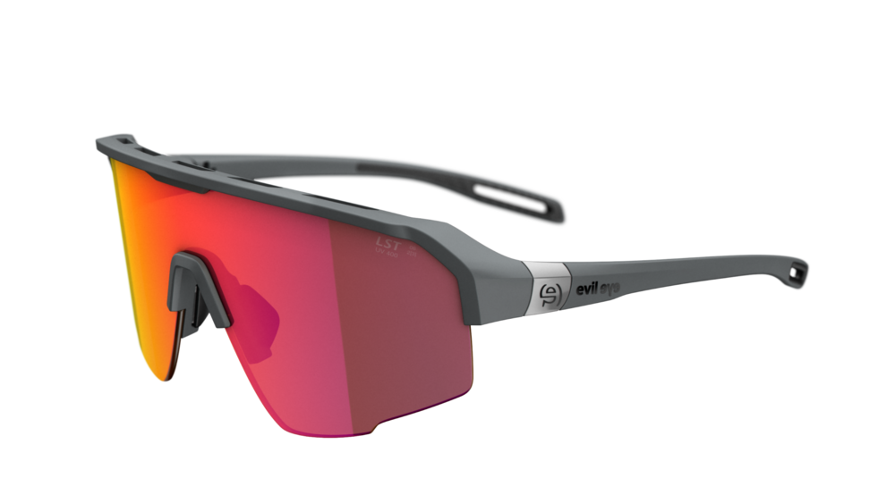 evil eye trailsense Sportbrille – dark grey matt – LST® active red M – Seitenansicht