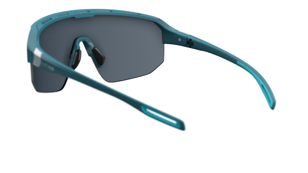 evil eye trailsense II Sportbrille – ocean blue matt – LST® grey silver M – Rückansicht