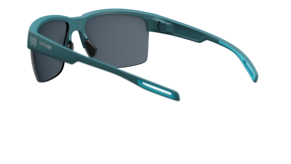 evil eye coastline Sportbrille – ocean blue matt – LST® grey silver M – Rückansicht