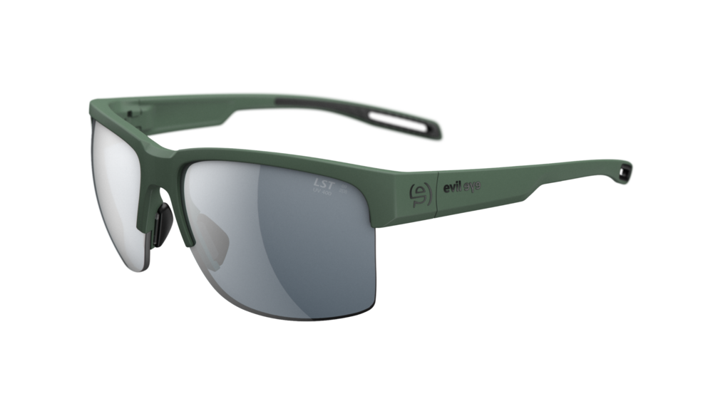 evil eye coastline Sportbrille – dark green matt – LST® grey silver M – Seitenansicht