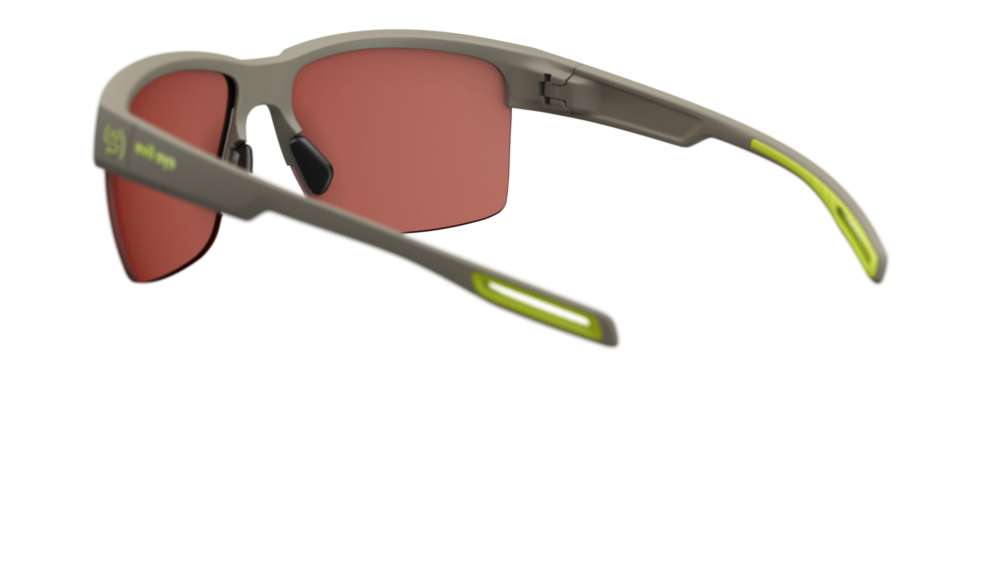 evil eye coastline Sportbrille – stone grey matt – LST® active silver M – Rückansicht
