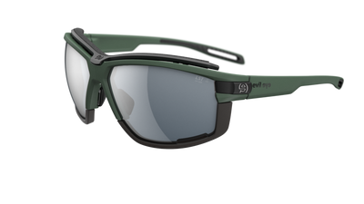 evil eye pathline air pro Sportbrille – dark green matt – LST® grey silver M – Seitenansicht