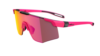 evil eye speedsense Sportbrille – neon pink matt – LST® active red M – Seitenansicht