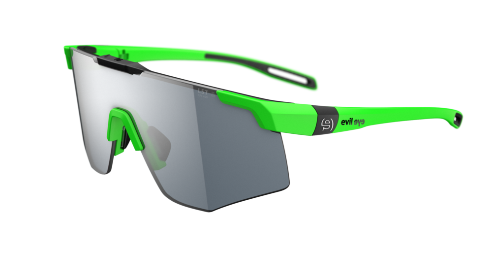 evil eye speedsense Sportbrille – neon green matt – LST® grey silver M – Seitenansicht