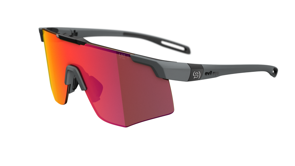 evil eye speedsense Sportbrille – dark grey matt – LST® active red M – Seitenansicht