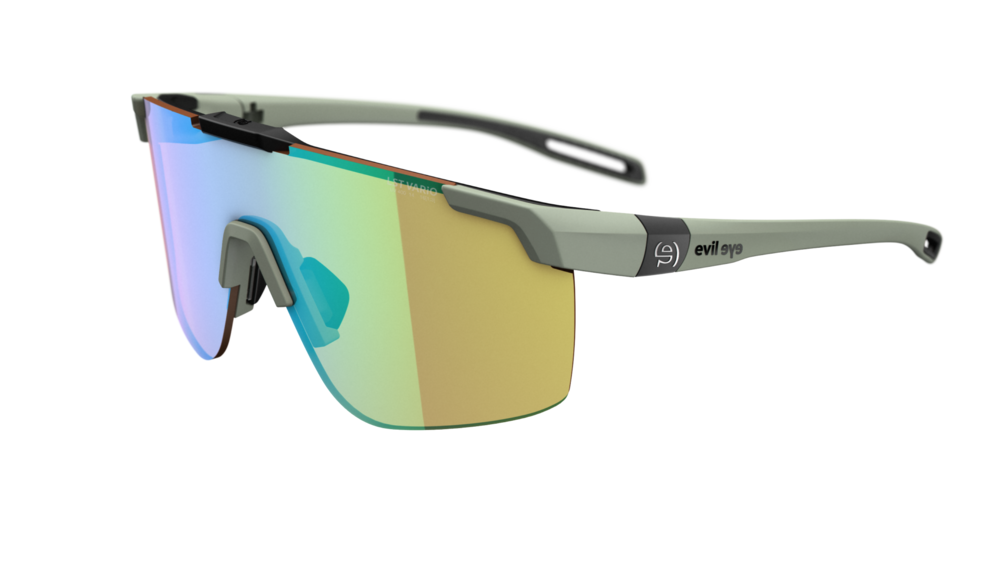 evil eye speedsense II Sportbrille – smoke green matt – LST® VARiO blue-green M – Seitenansicht