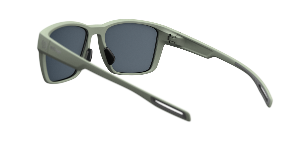 evil eye flare Sportbrille – smoke green matt – LST® grey silver M – Rückansicht