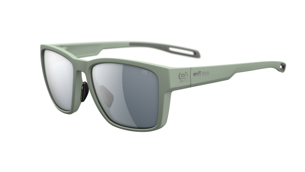 evil eye flare Sportbrille – smoke green matt – LST® grey silver M – Seitenansicht