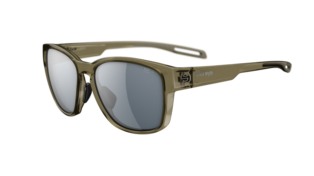 evil eye mira Sportbrille – olive transparent – LST® grey silver M – Seitenansicht