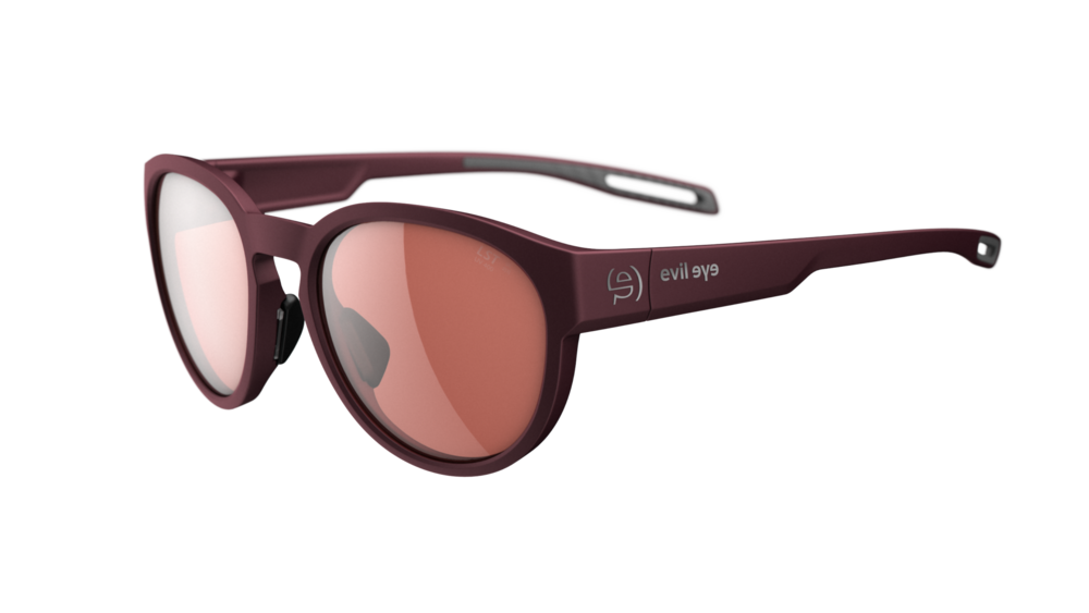 evil eye terra Sportbrille – dark red matt – LST® active silver M – Seitenansicht
